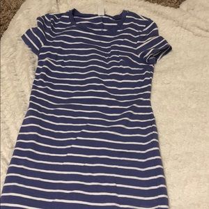 Blue and white dress